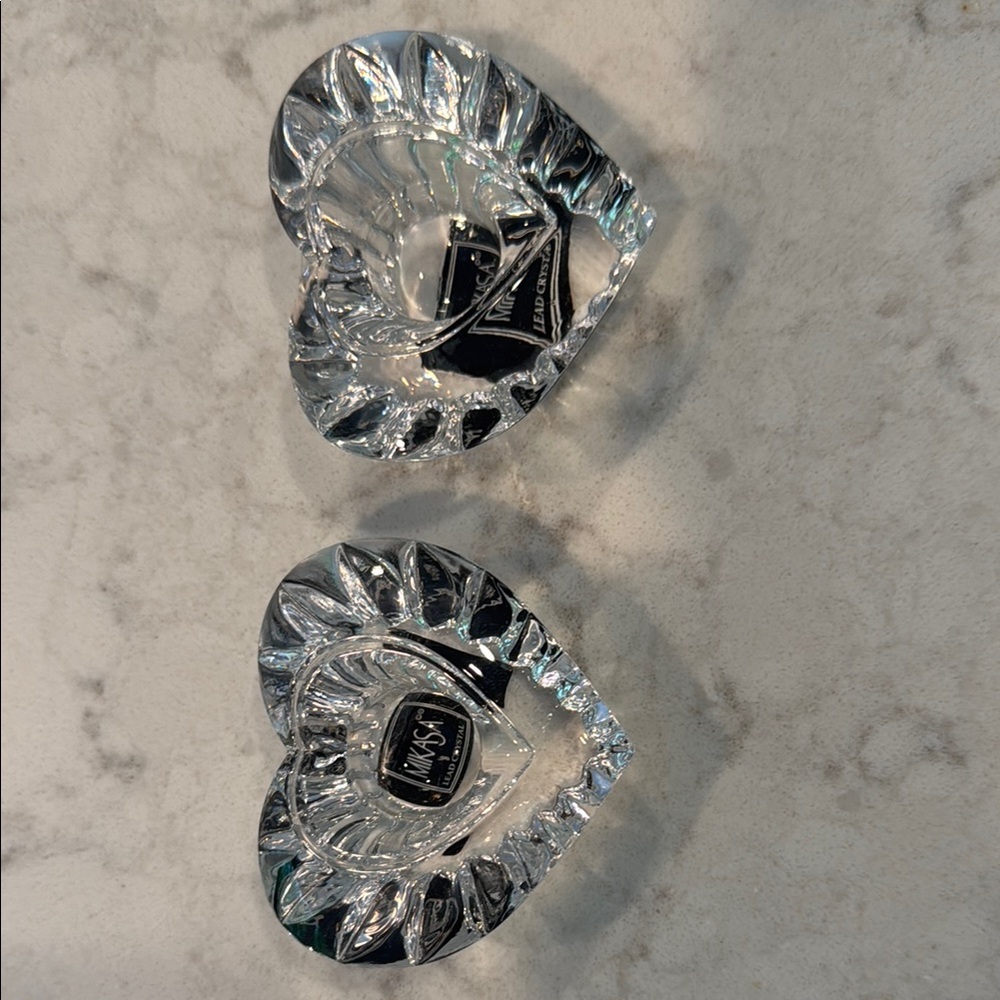 Mikasa heartfelt crystal candleholders (pair)